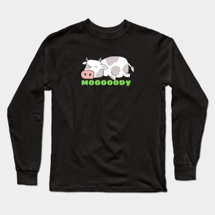Moody Cow | Cow Pun Long Sleeve T-Shirt